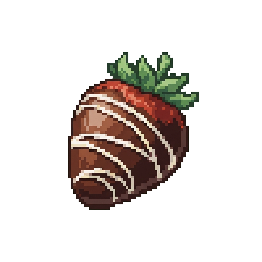 A Glossy Chocolate-covered Strawberry with White Drizzle