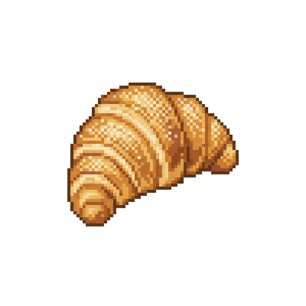 A Delicate Golden French Croissant Dusted with Fine Sugar