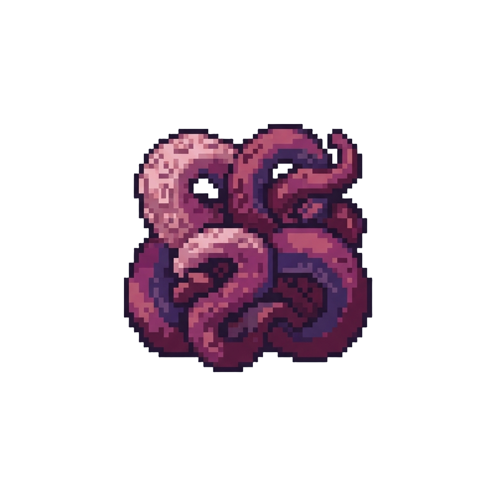 A Bizarre Tangle of Oversized Pixelated Tentacles