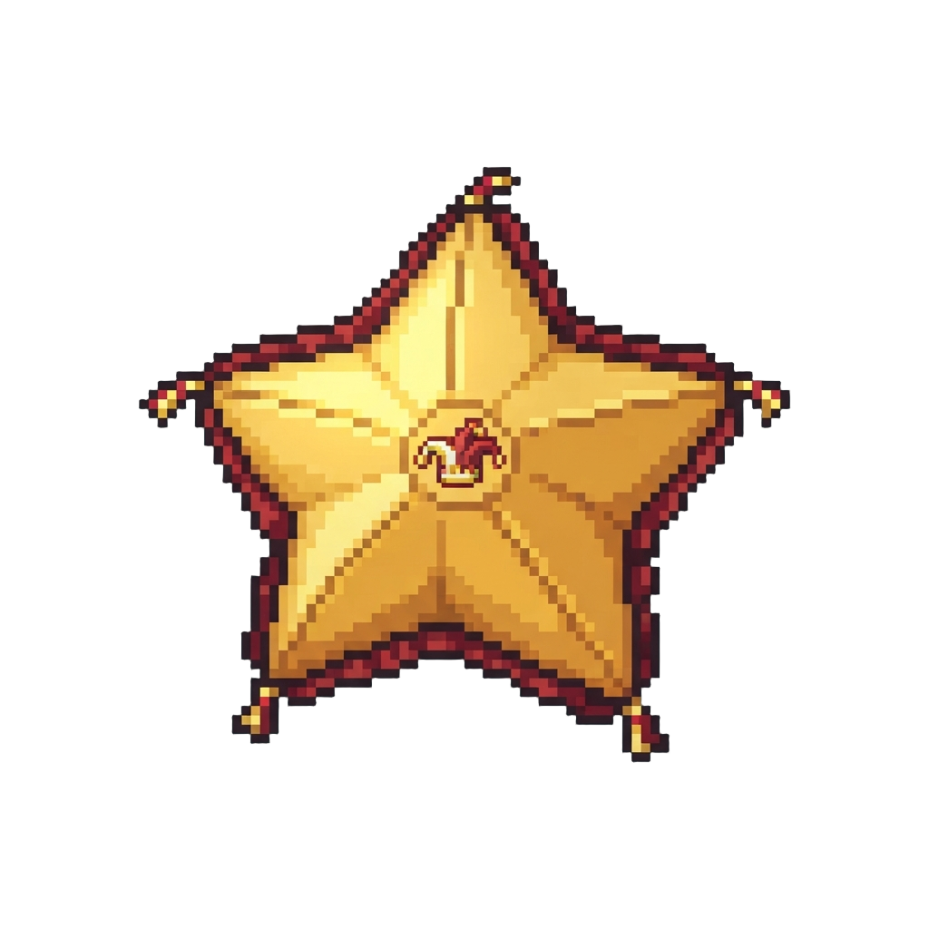 A Glowing Golden Circus Star Pillow