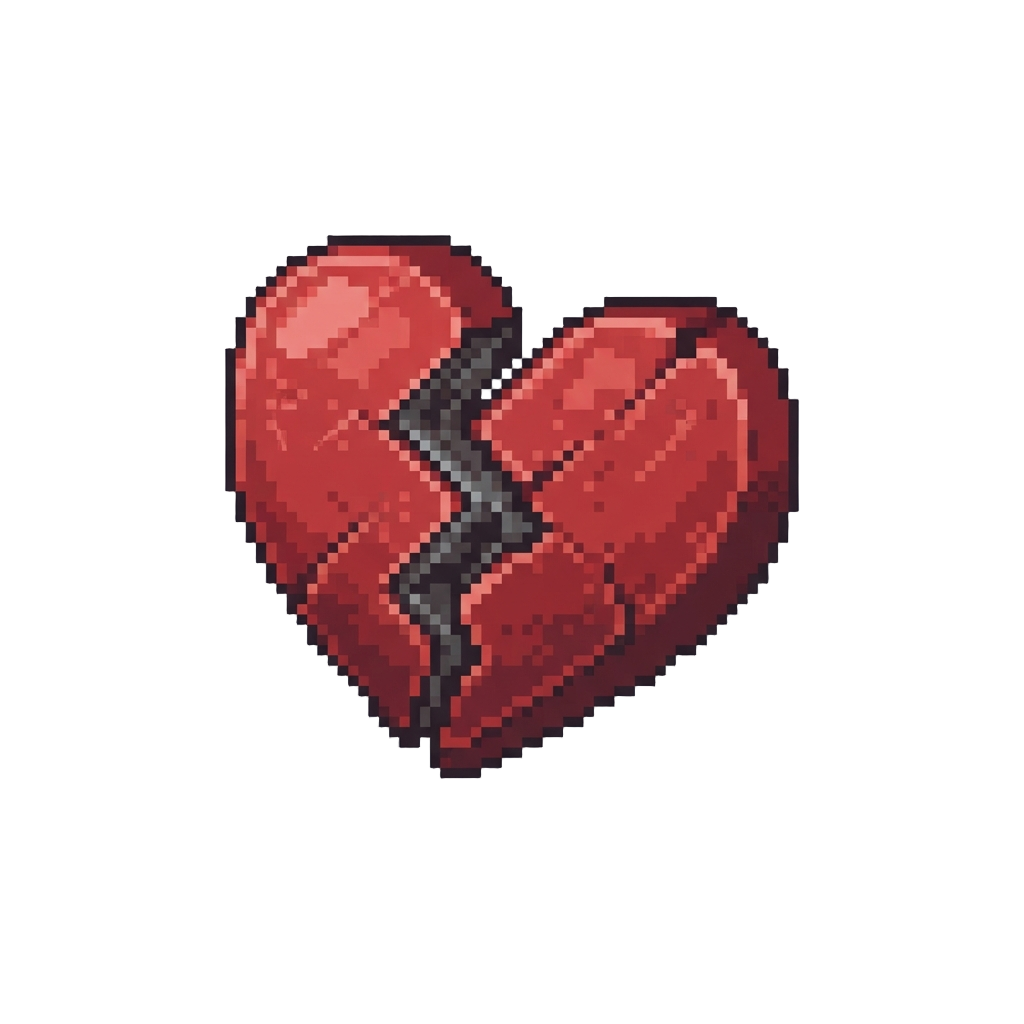 A Broken Heart Pixel Graphic