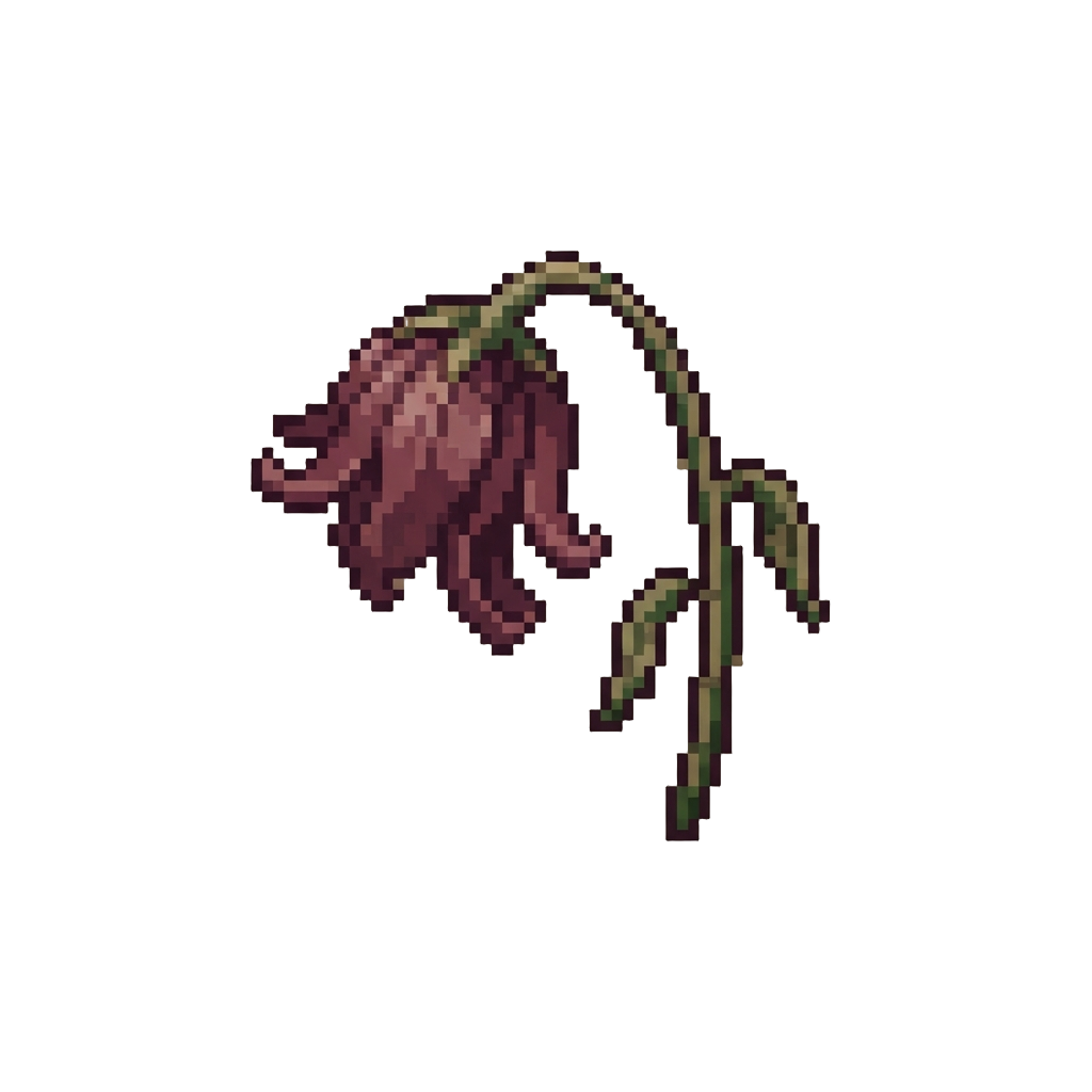 A Sad Wilted Flower Pixel Art