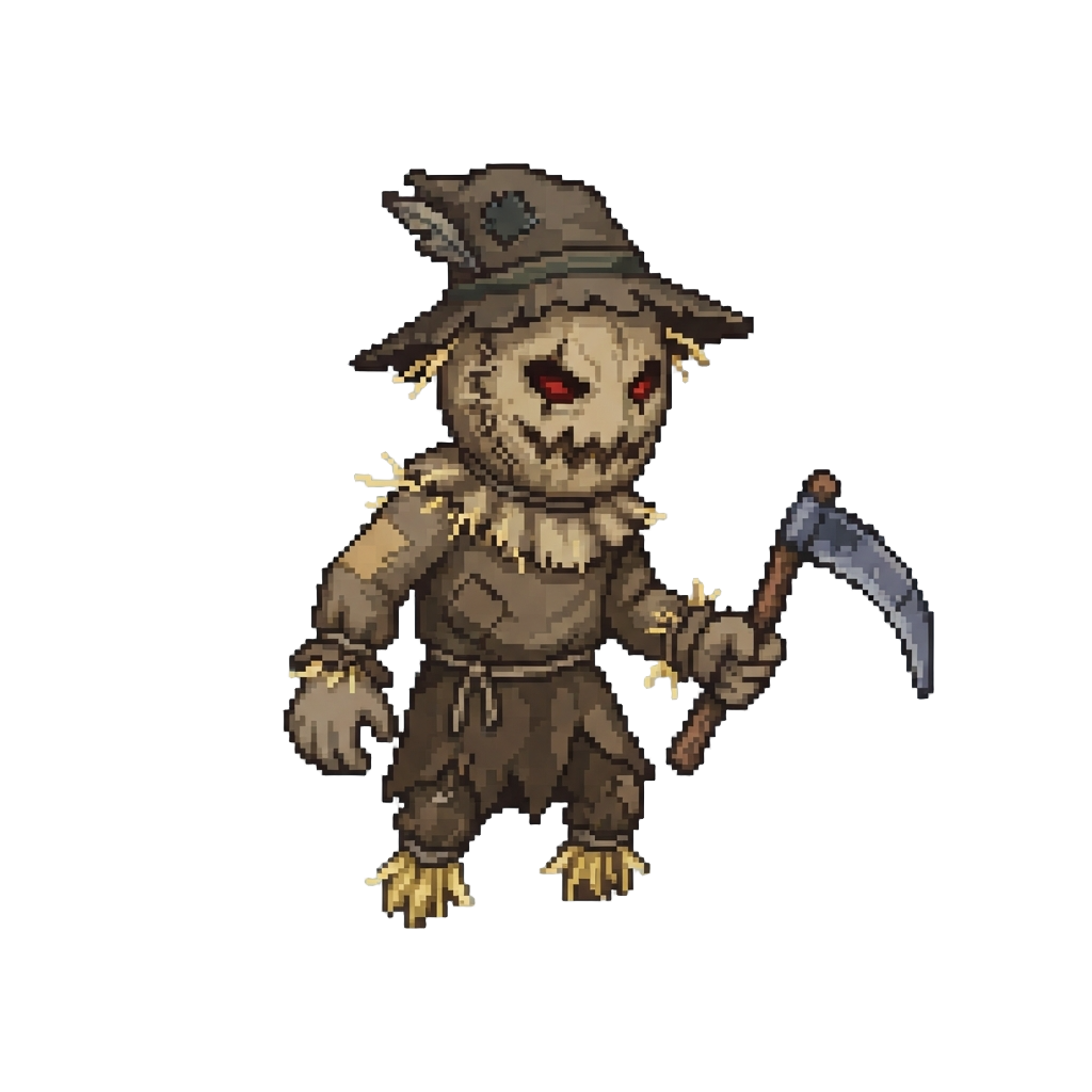 A Terrifying Burlap-masked Scarecrow