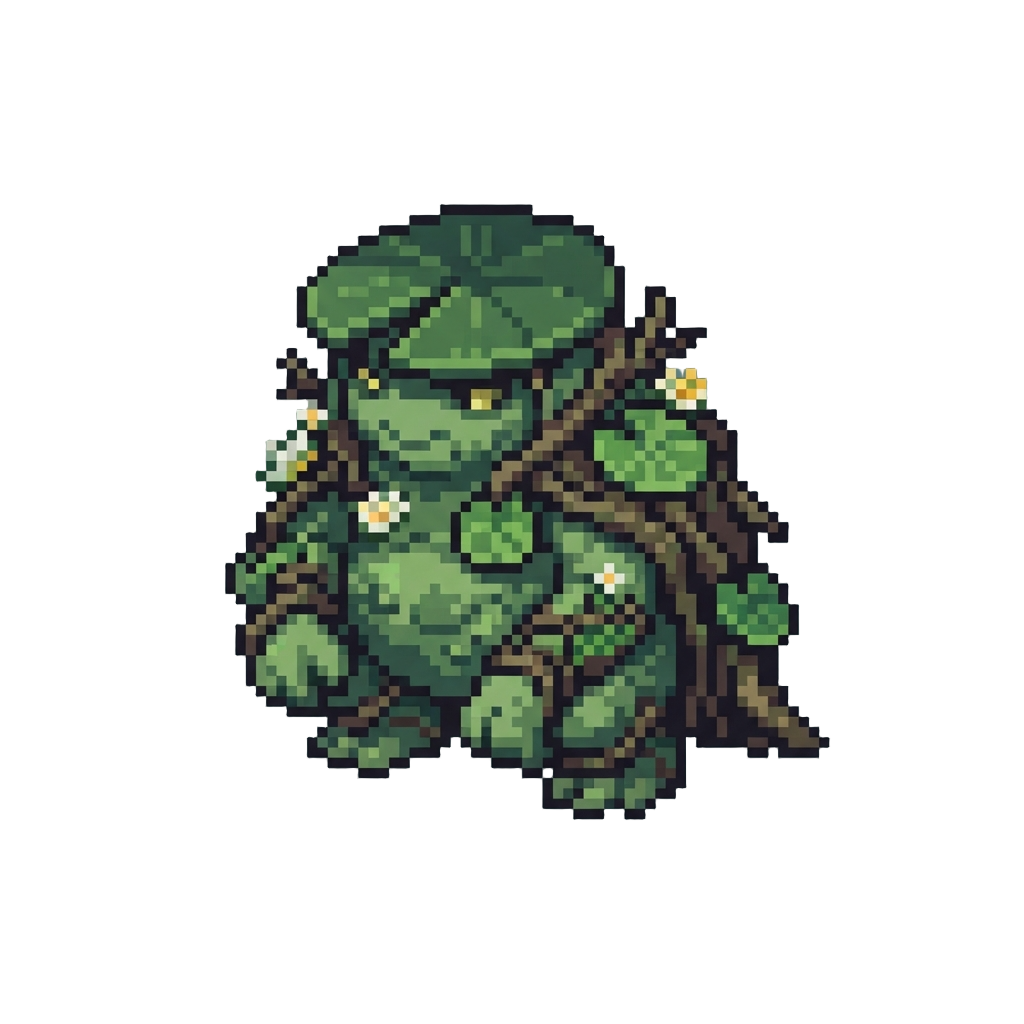 A Swamp Creature Covered in Lilypads and Roots