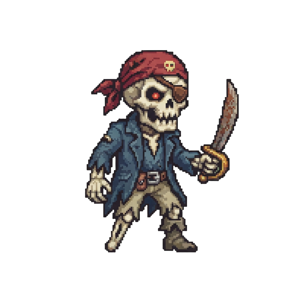 A Ragged Pirate Skeleton Zombie