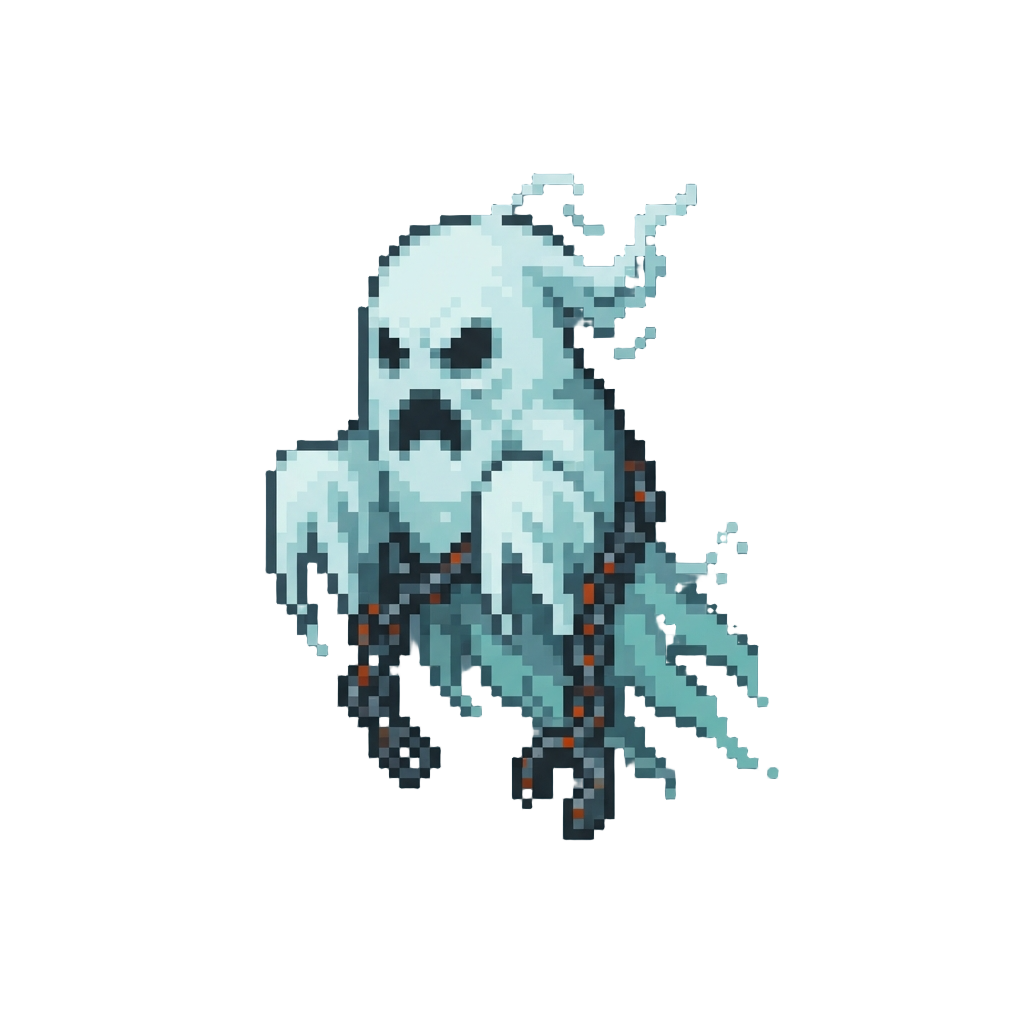 A Creepy Floating Chain-rattling Ghost