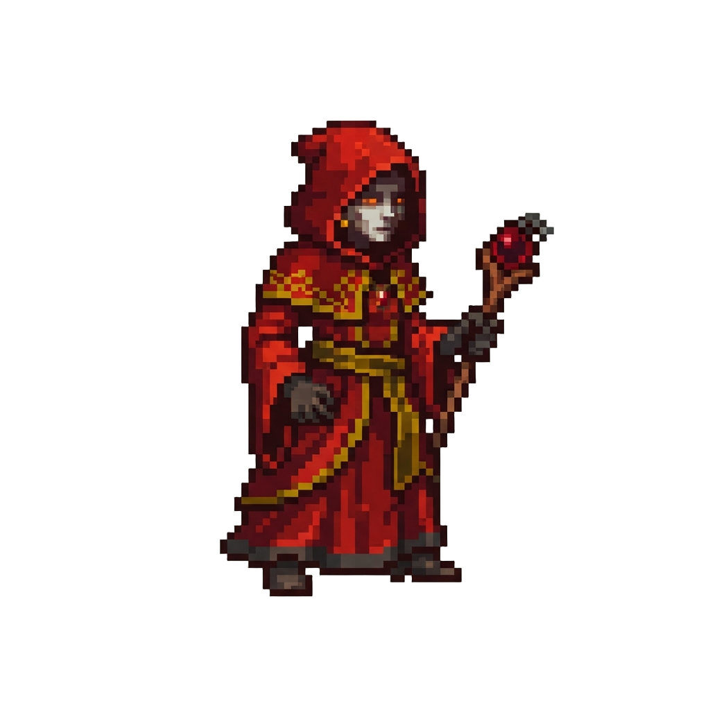 A Sinister Red-robed Blood Witch