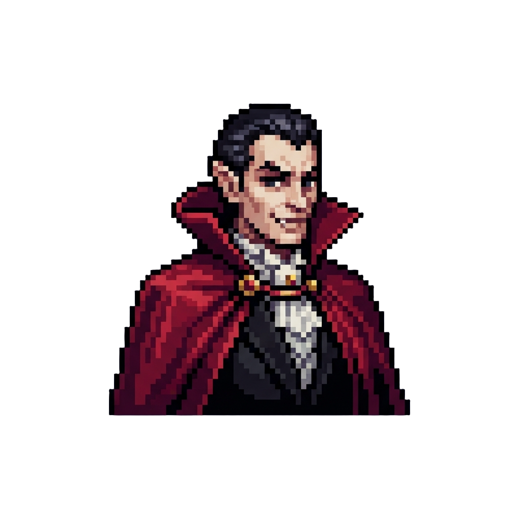 A Suave Elegant Dracula Vampire in a Velvet Cape