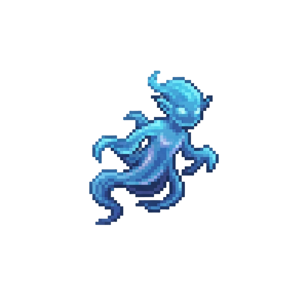 A Glowing Blue Translucent Poltergeist