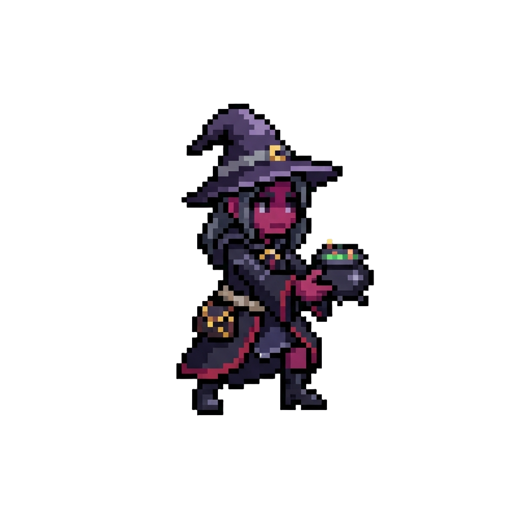 A Stylish Gothic Cauldron Witch