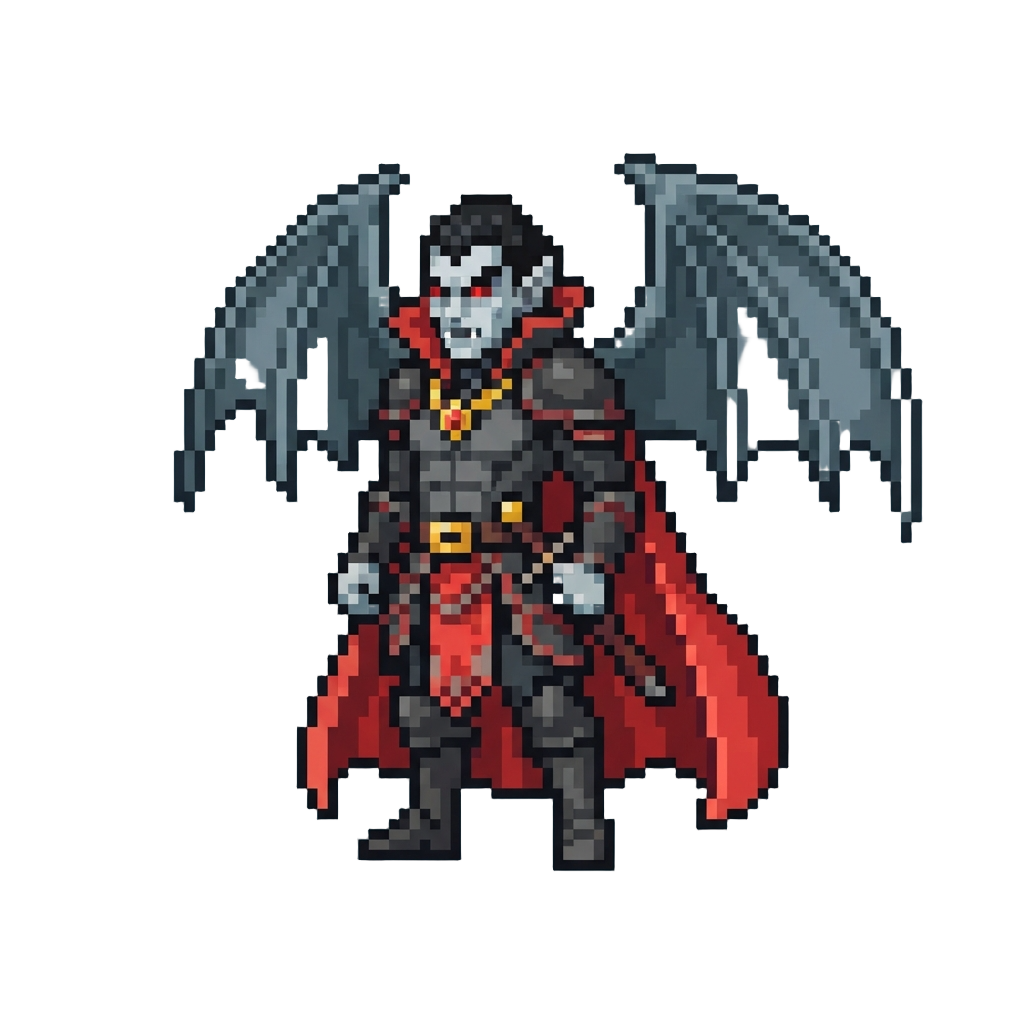 A Sleek Bat-winged Vampire Lord