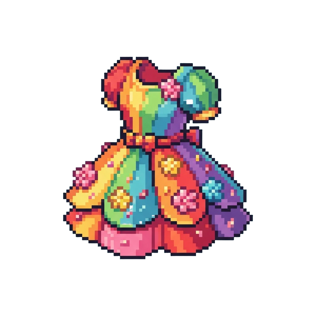 A Glowing Rainbow Candy Blossom Dress