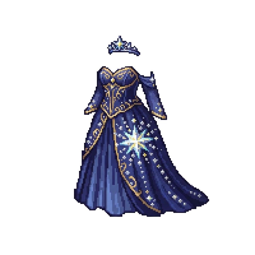 A Star-diamond Tiara Gown