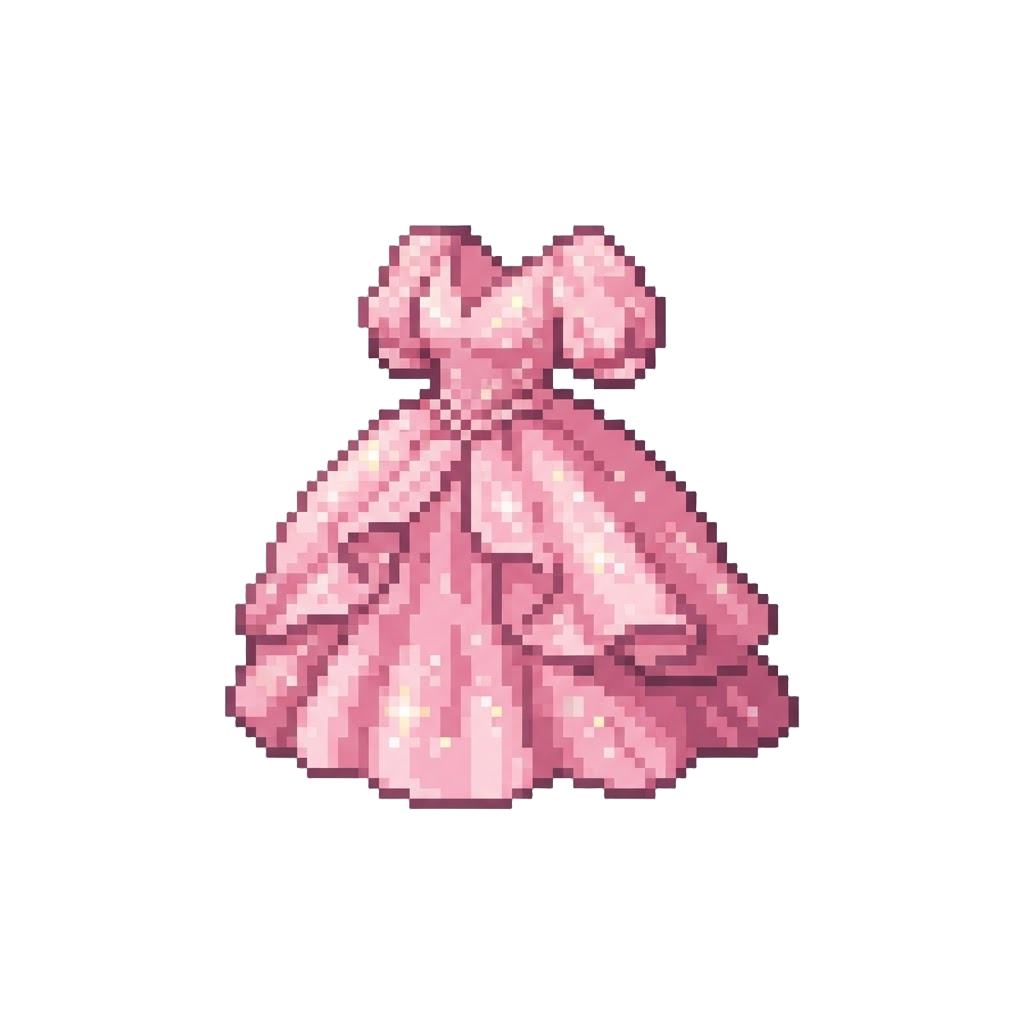 A Glittering Pink Cloud Gown