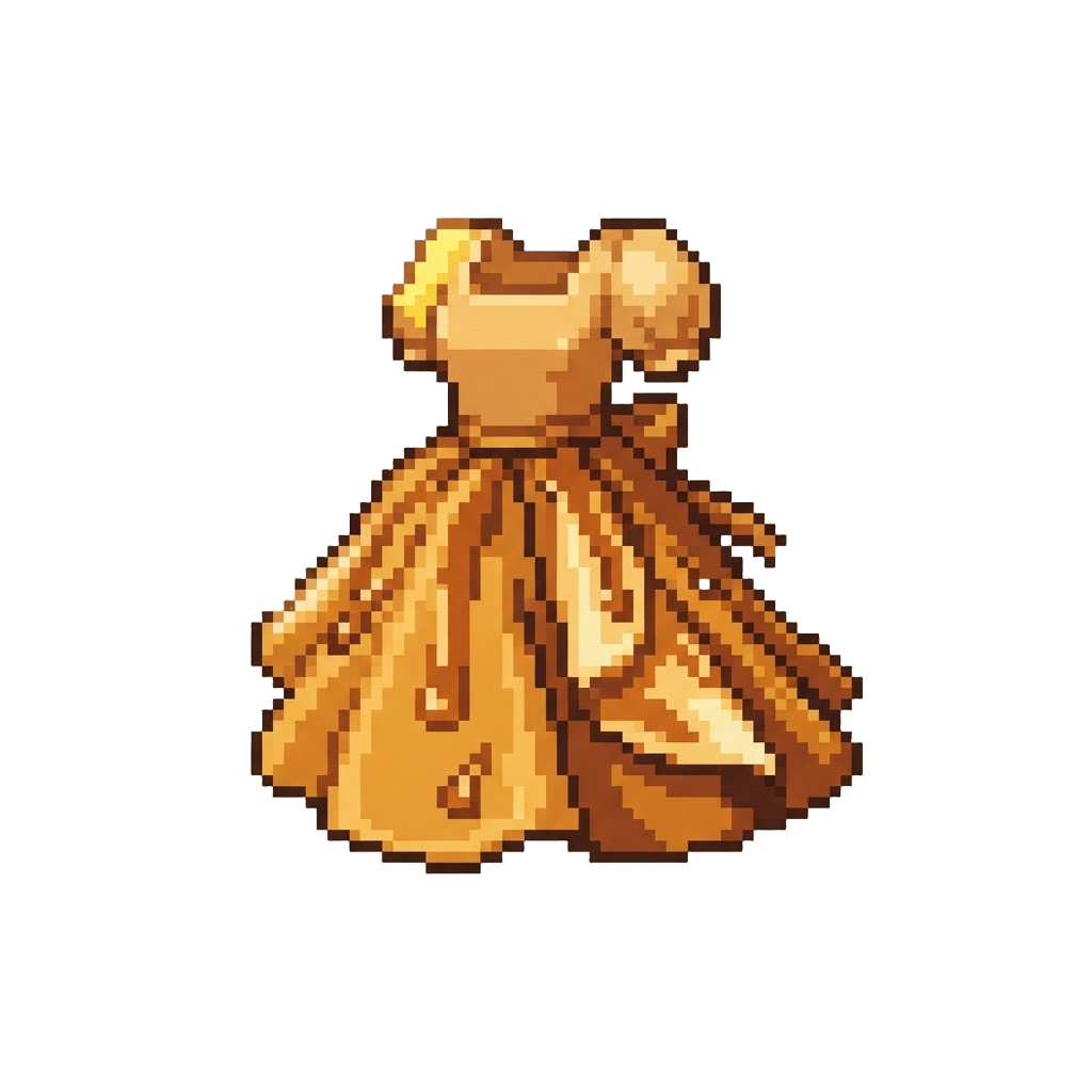 A Golden Caramel Drizzle Dress