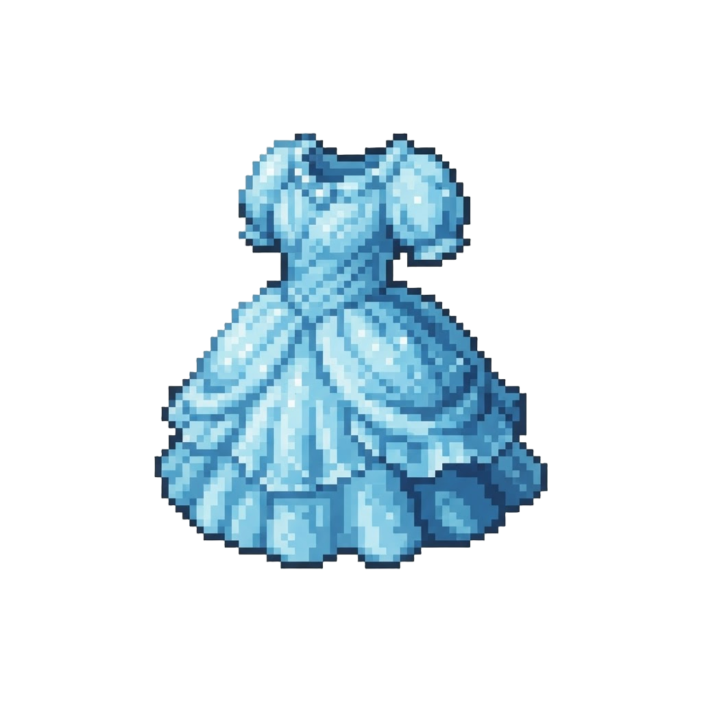 A Sky-blue Spun-sugar Dress