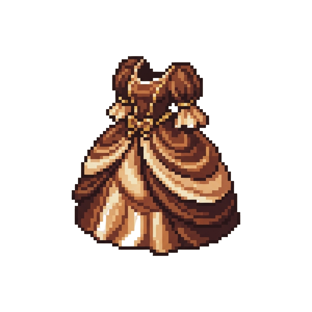A Regal Dark Chocolate Swirl Gown
