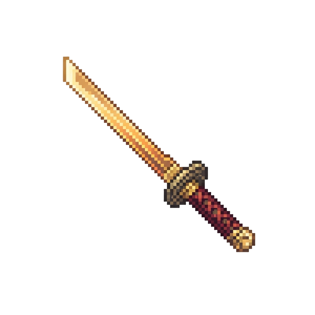 A Glowing Golden Kusanagi Katana