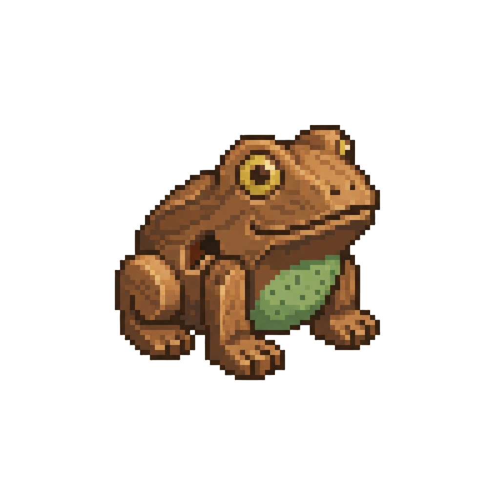 A Squeaking Wooden Frog Toy