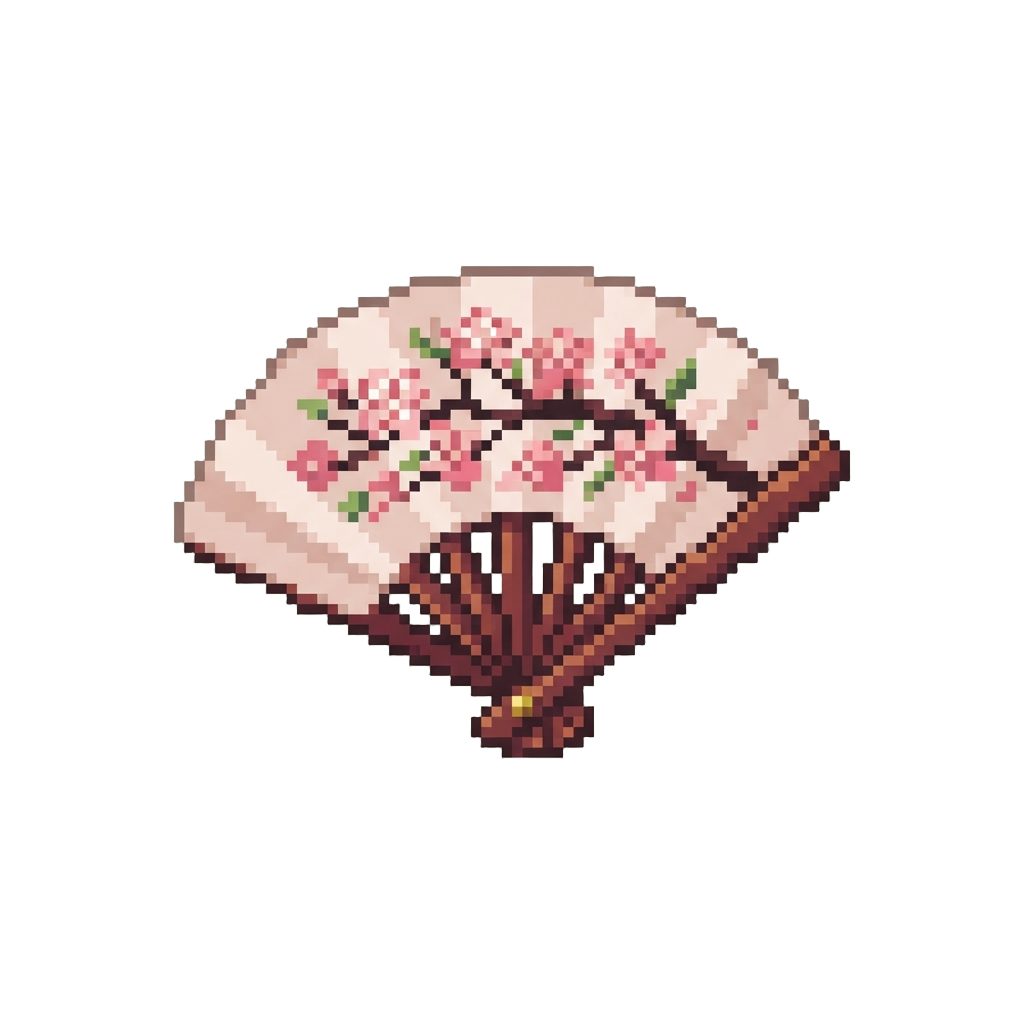 A Hand-painted Sakura Folding Fan