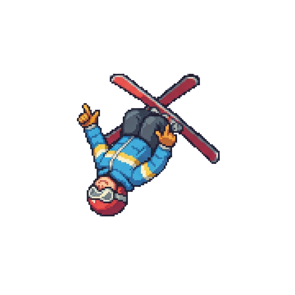 A Backflip on Skis Followed by a Confident Pose