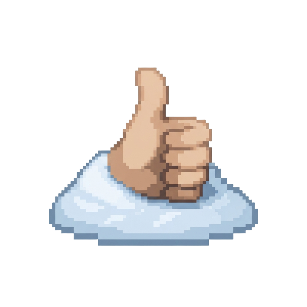 A Gentle Thumbs-up Poking Through the Top of the Snowbank