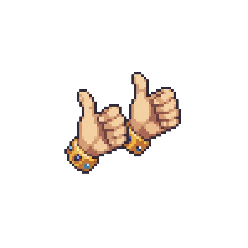 A Graceful Victory Wave with Double Thumbs-up