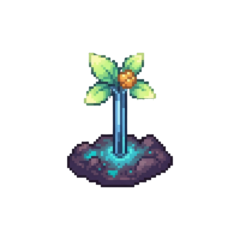 A Majestic Ski-pole Plant Into Glowing Alien Soil