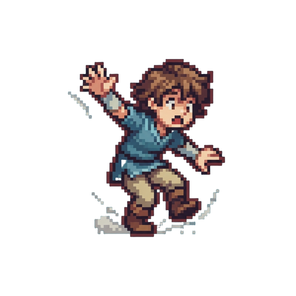 An Awkward Stumble Turning Into a Silly Pose
