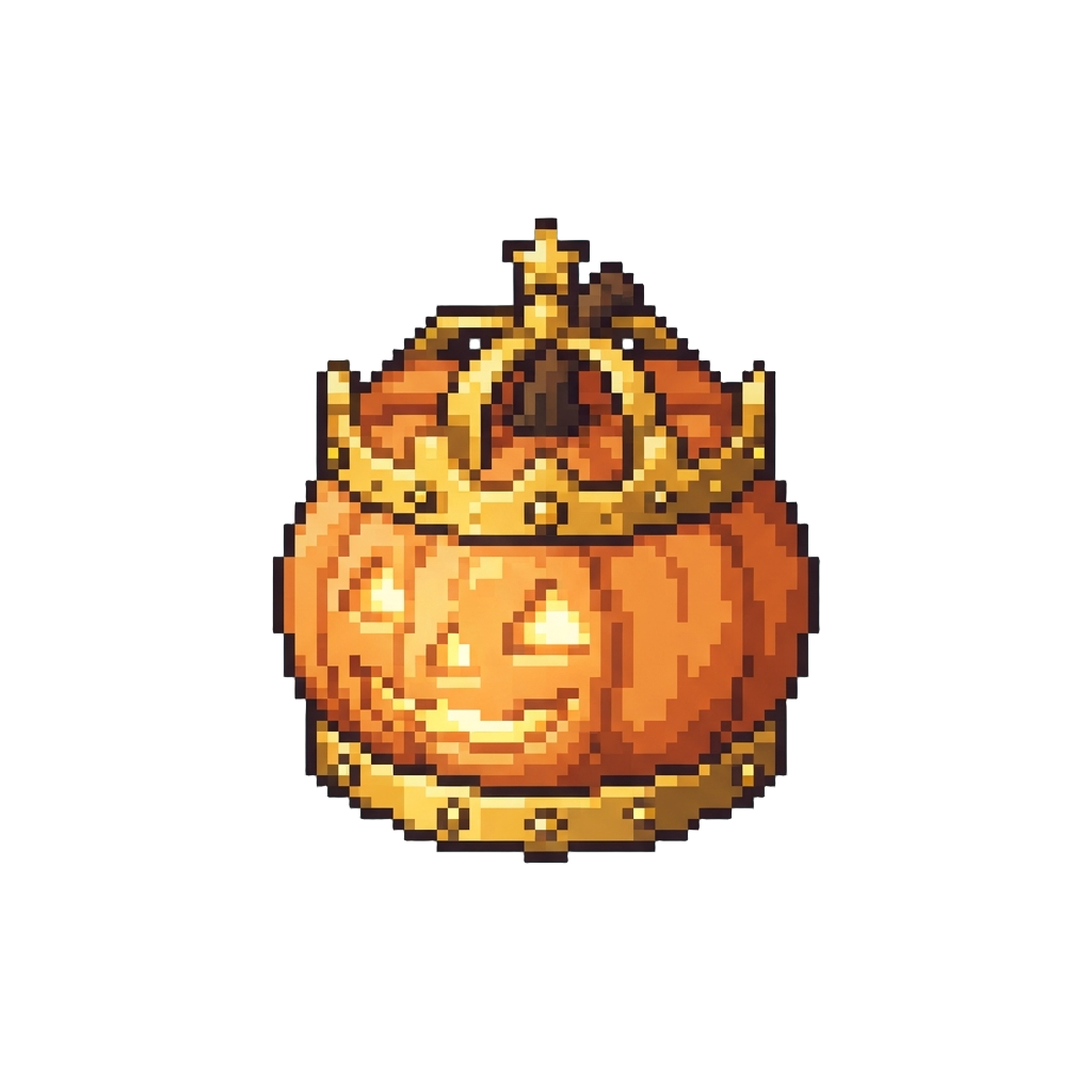 A Glowing Golden Jack-o'-lantern Crown