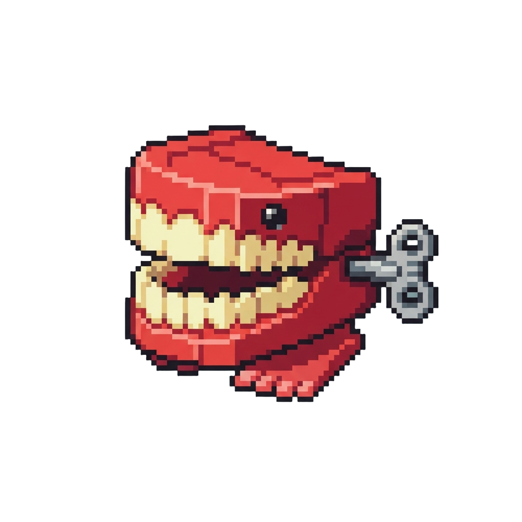 A Wind-up Chattering Teeth Toy