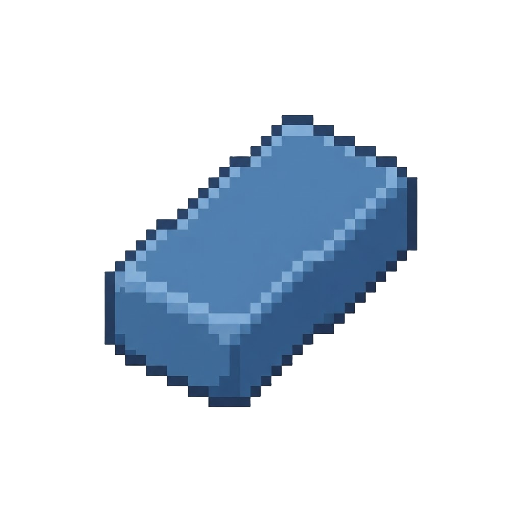 A Plain Hard Blue Rectangular Eraser