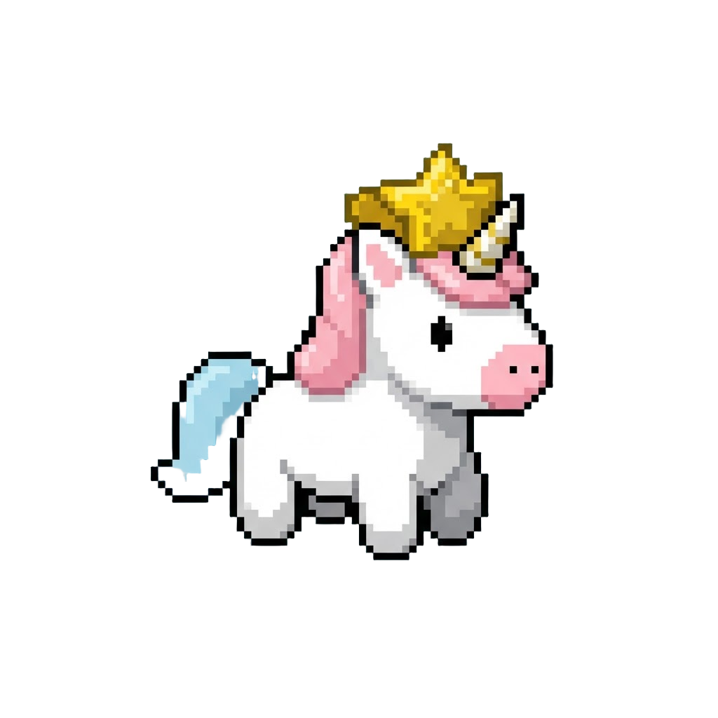 A Golden Star-crowned Unicorn Eraser Plush