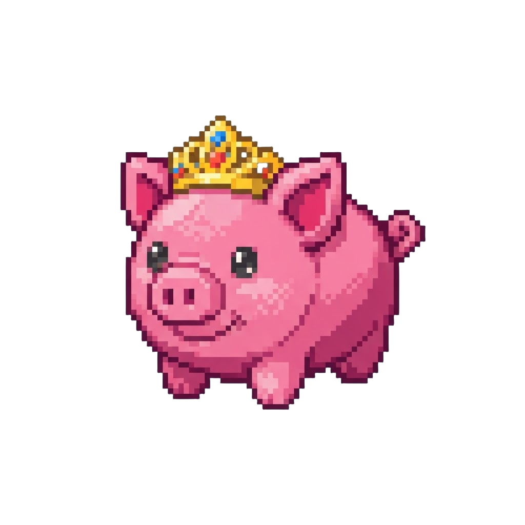 A Tiara-wearing Pink Piggy Eraser Plush