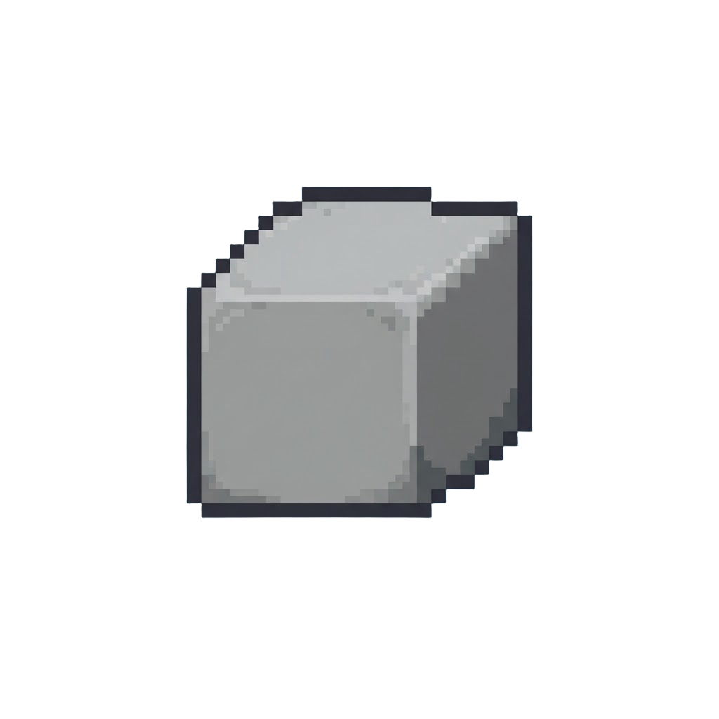 A Tiny Chalky Gray Rubber Block