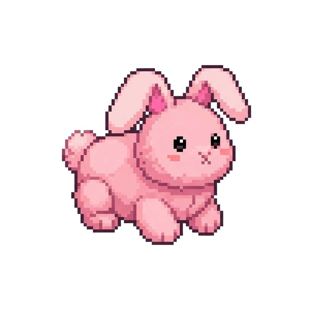A Fluffy Pink Bunny Eraser Plush
