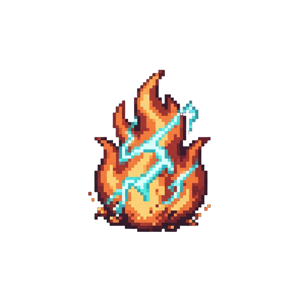 A Crackling Lightning-infused Flame