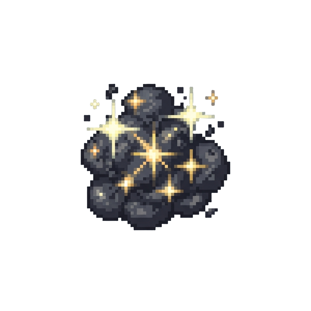 A Burst of Glittering Soot Sparkles