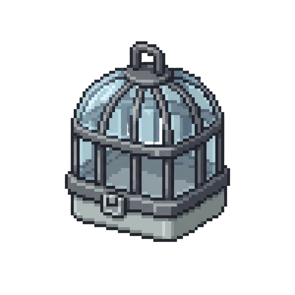 A Miniature Plastic Dome Cage