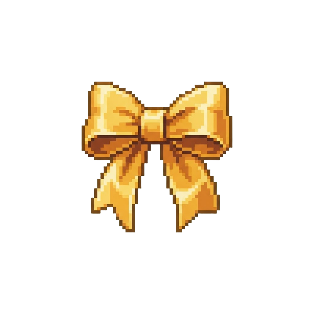 A Shiny Golden Ribbon Bow