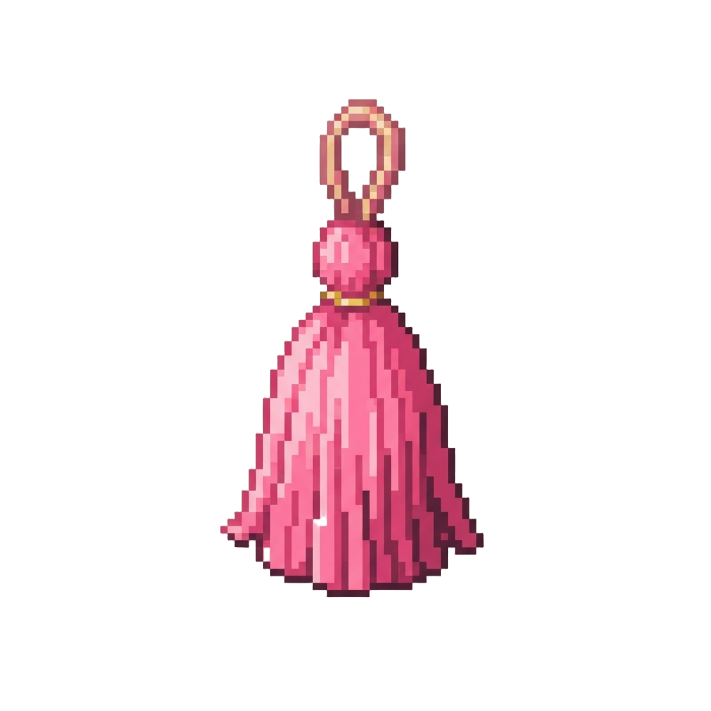 A Bright Pink String Tassel