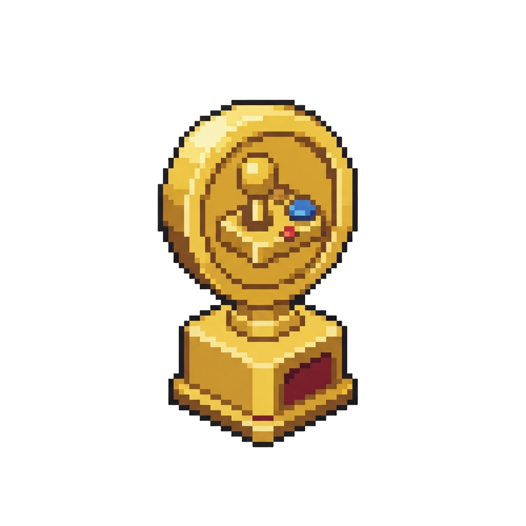 A Golden Arcade Coin Trophy