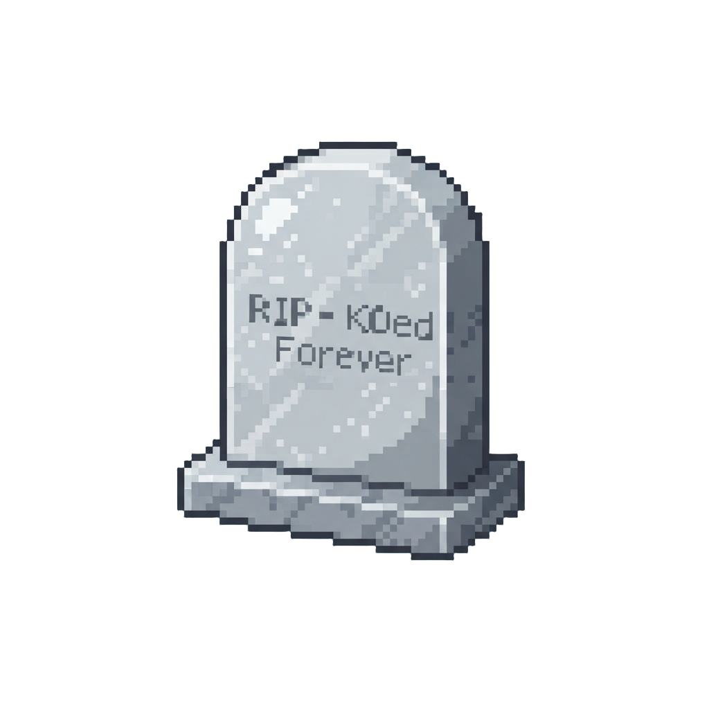 A Shiny Polished Marble Tombstone Reading 'rip - Koed Forever'