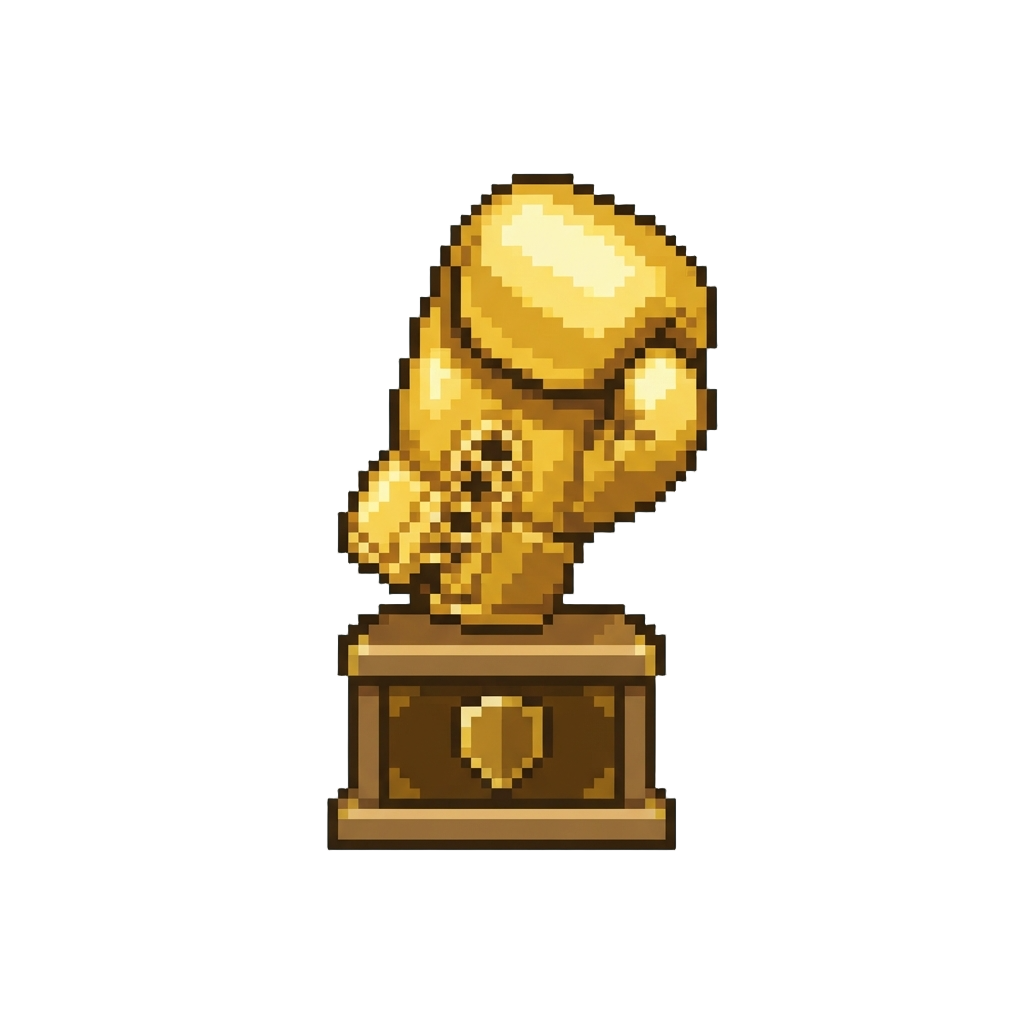 A Shiny Golden Boxing Glove Trophy