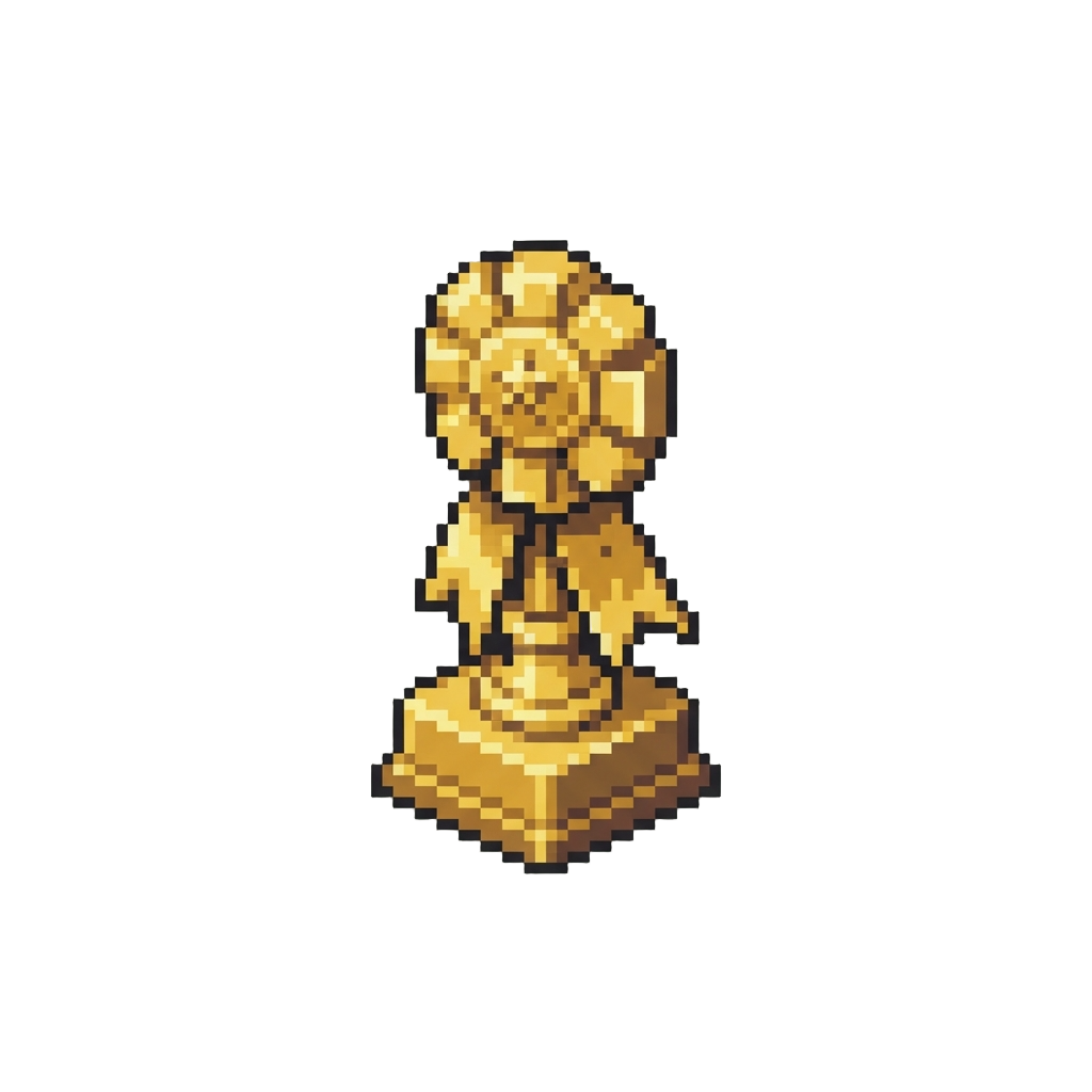 A Tiny Golden Ribbon Trophy
