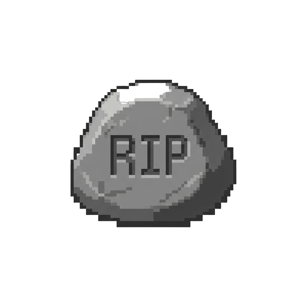 A Plain Grey Pebble Engraved with 'rip'
