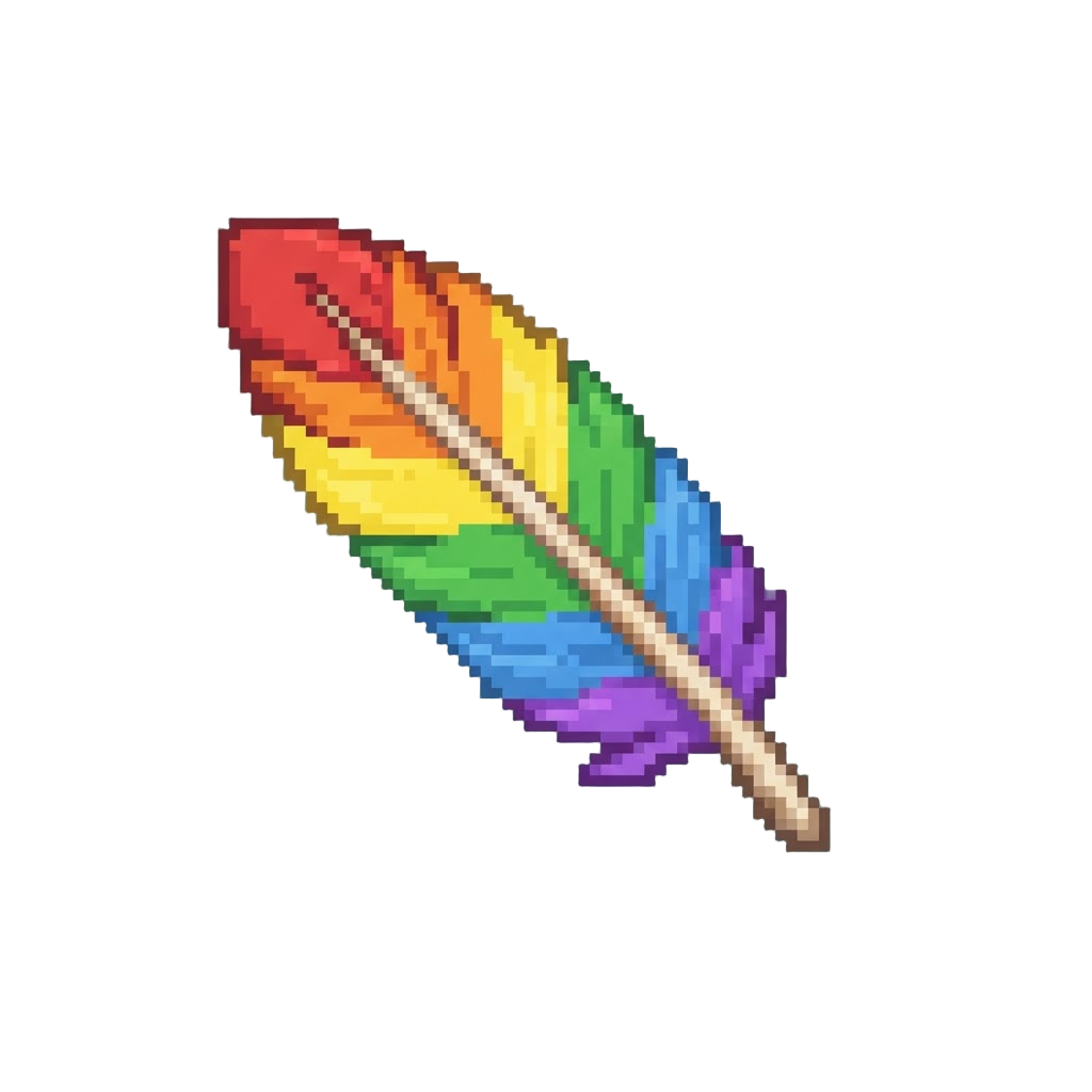 A Flashing Rainbow Feather