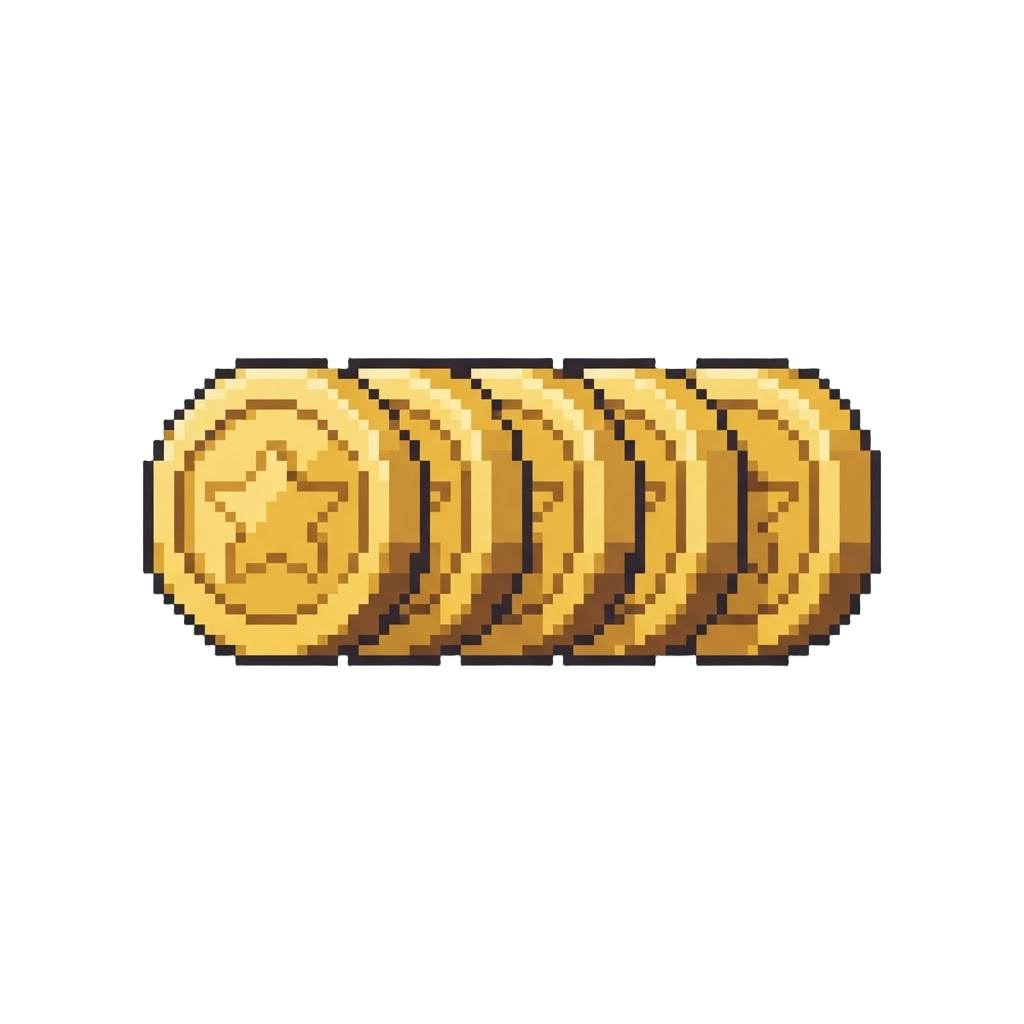 A Row of Five Gold Coins