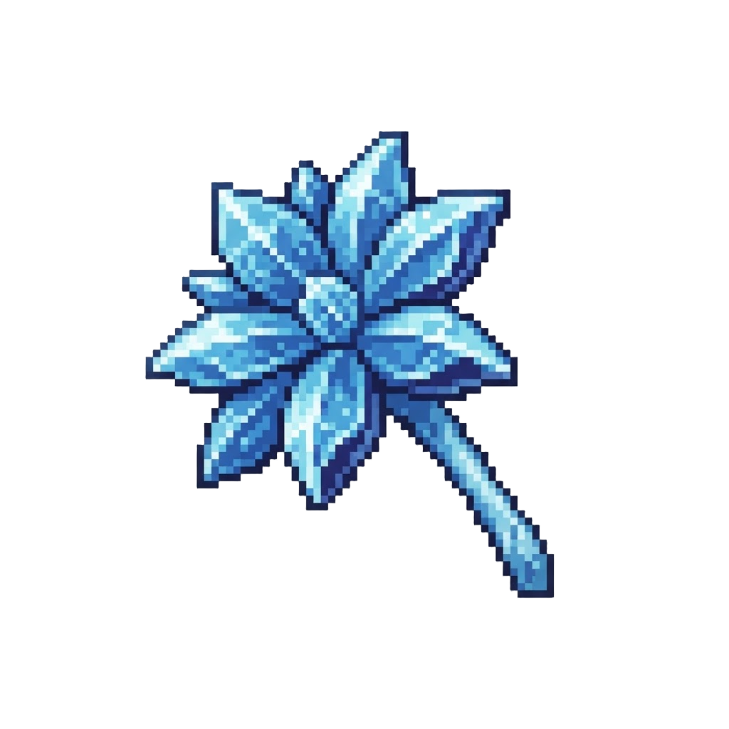 A Blue Ice Flower