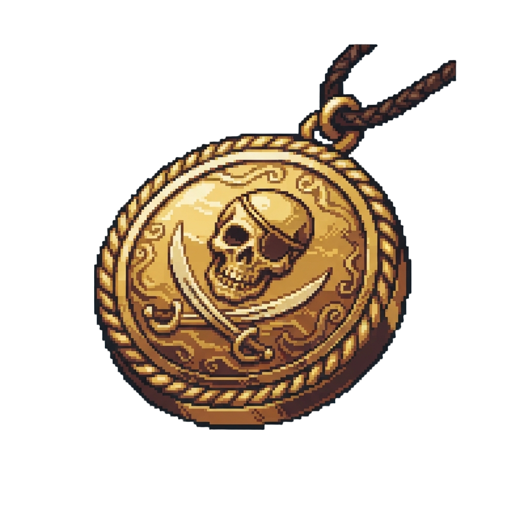 A Polished Brass Pirate Medallion